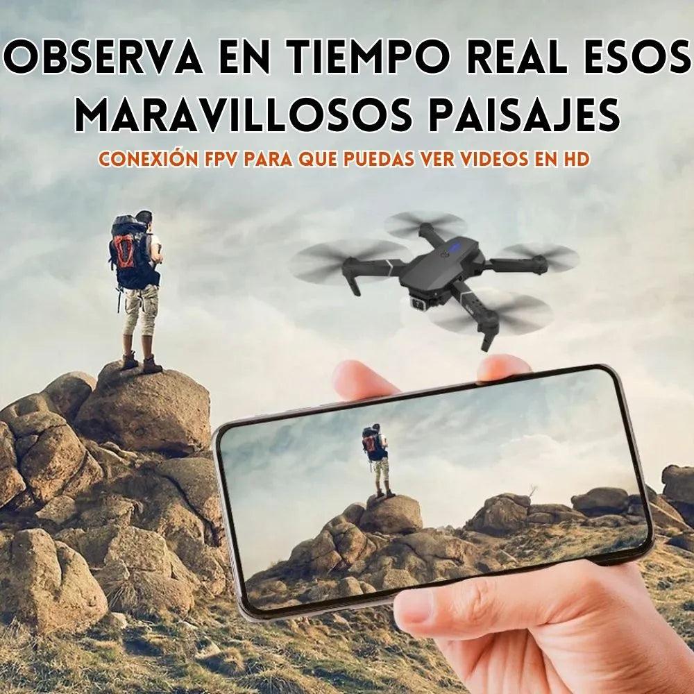 SKY DRONE: DRONE CON 2 CÁMARAS DE VIDEO WIFI HD + REGALO (MORRAL ULTRA EXCLUSIVO)